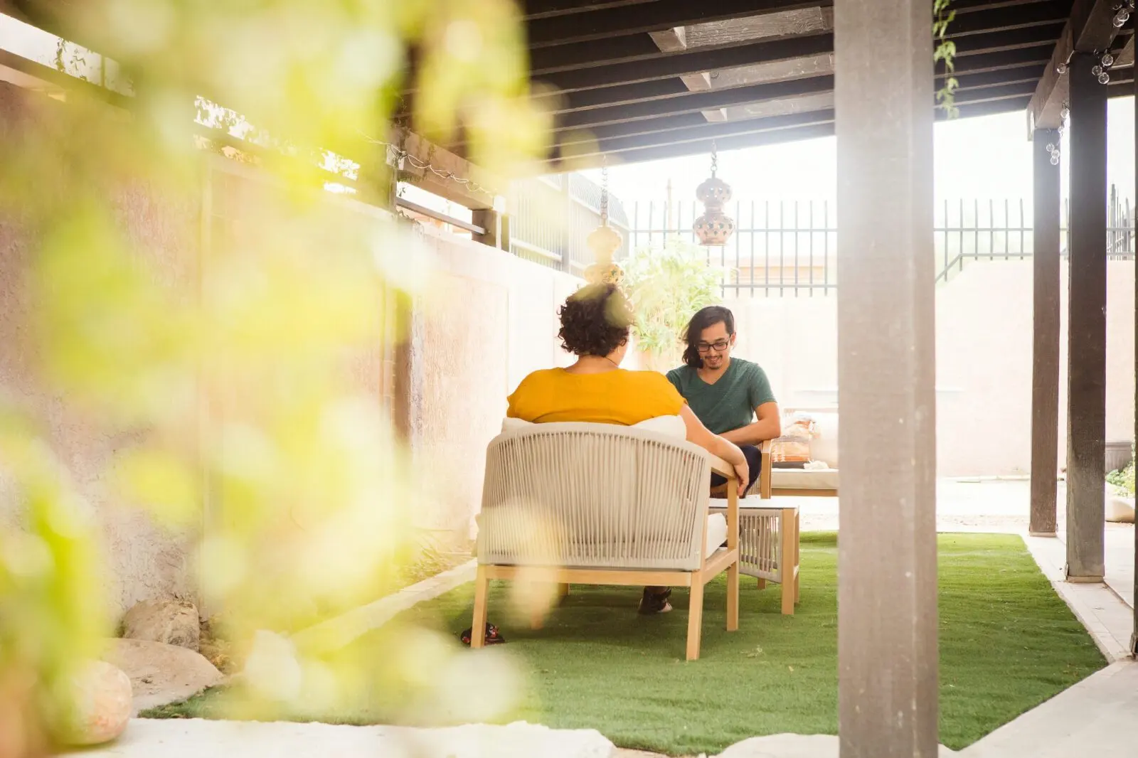 a session outside with two people